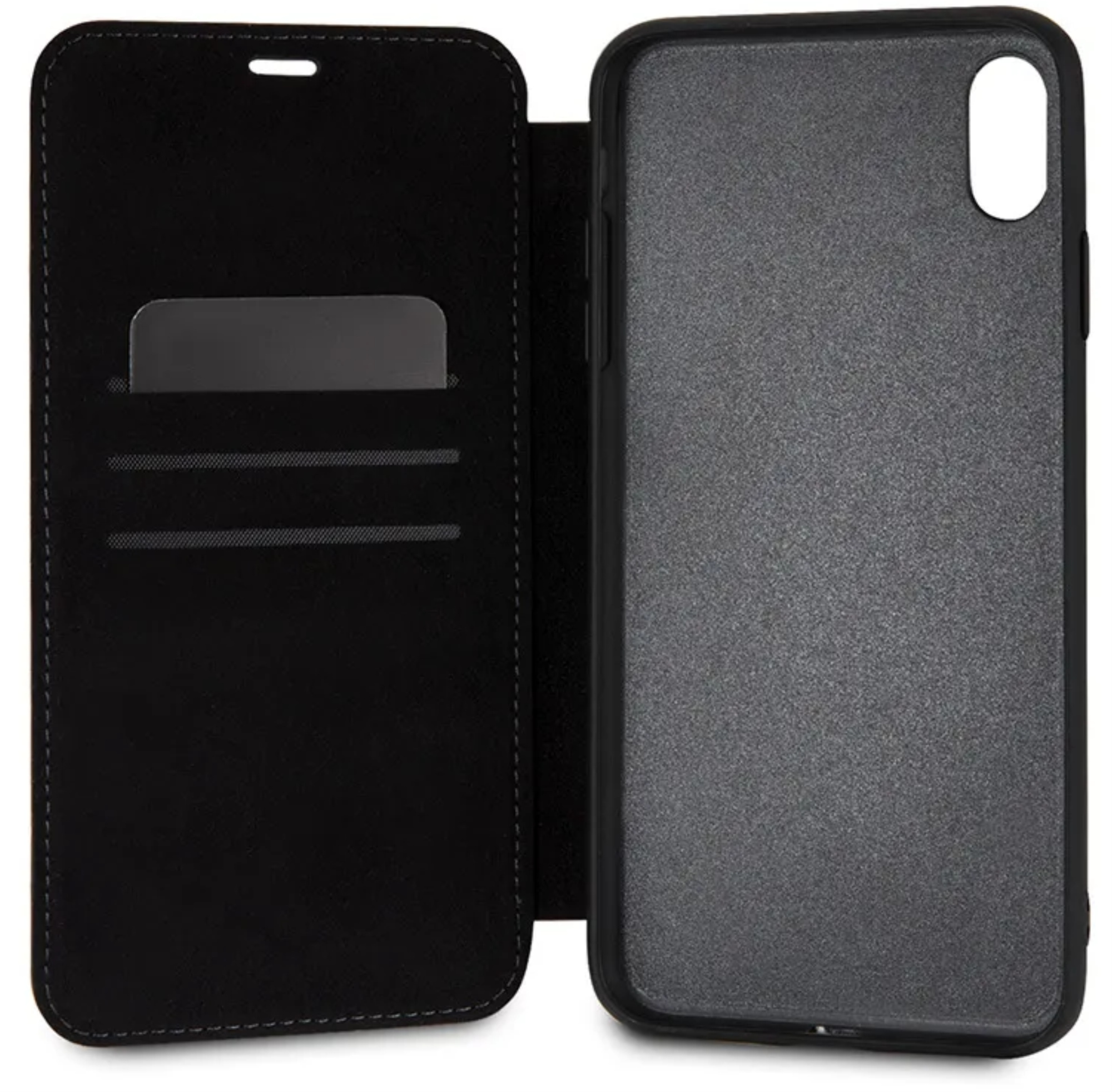 Чехол Mercedes для iPhone XS Max, Новая органическая кожа I Книжный тип, Черный