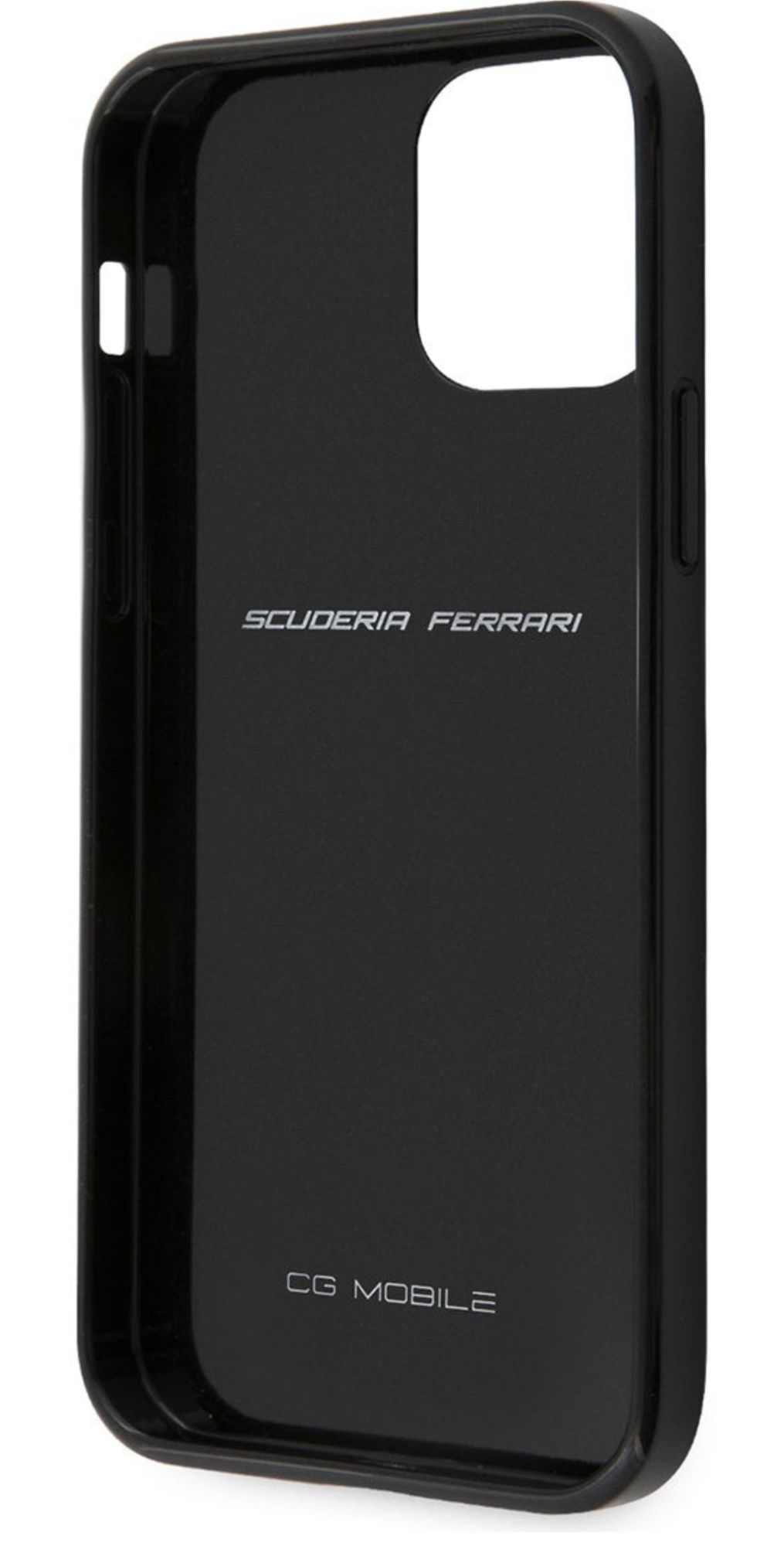 Чехол Ferrari Карбон с металлическим логотипом для Apple iPhone 12/12 Pro, Черный