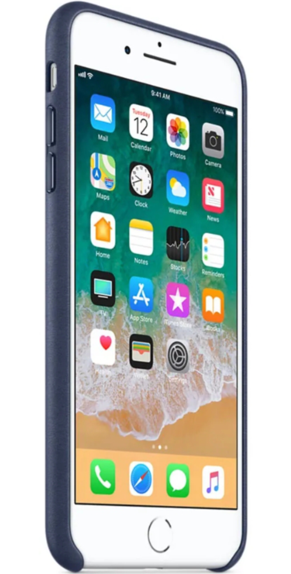 Чехол Apple Кожа для Apple iPhone 7 Plus/8 Plus, Тёмно-синий