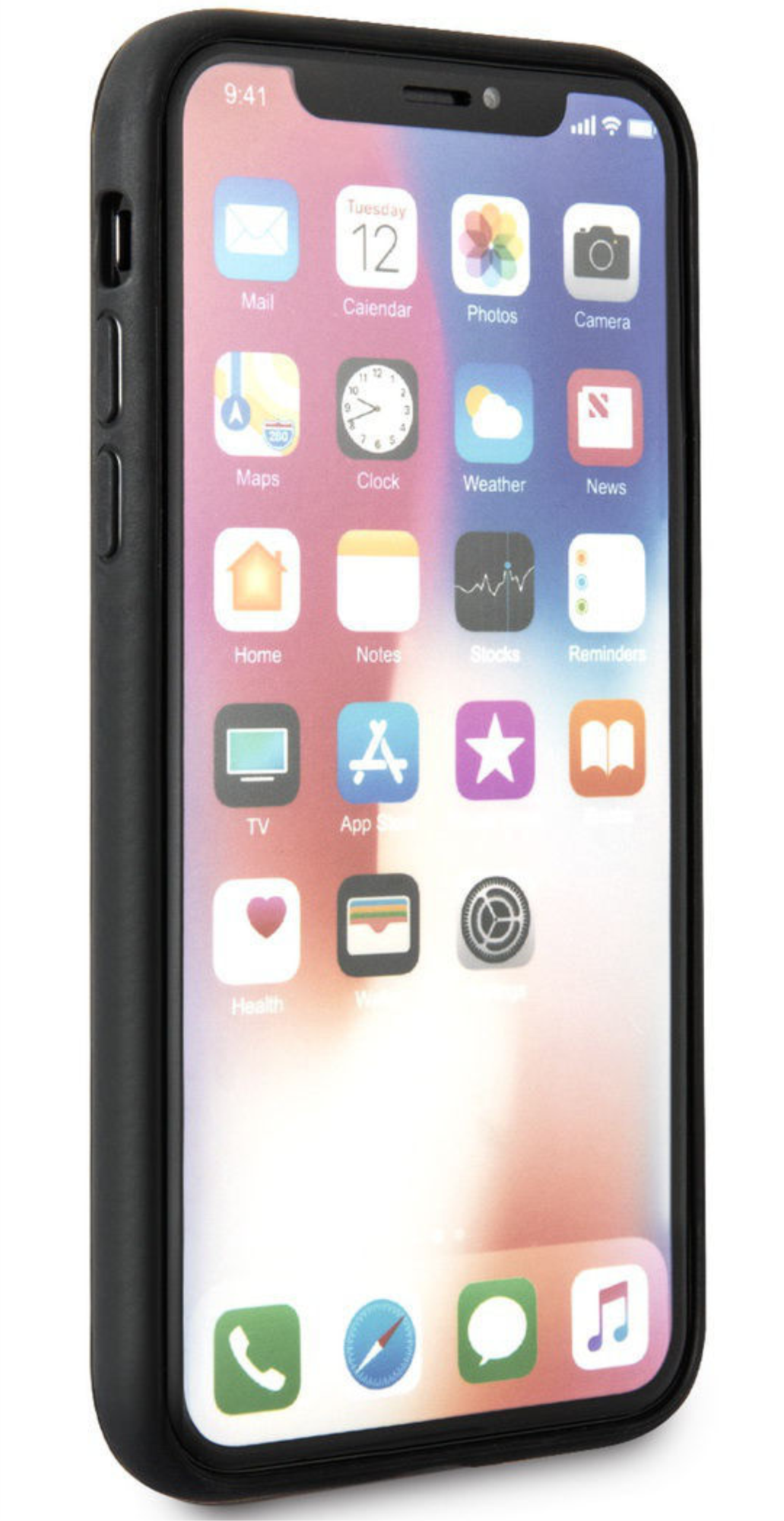 Чехол Mercedes для iPhone X/XS, Кожа с узором, Серый